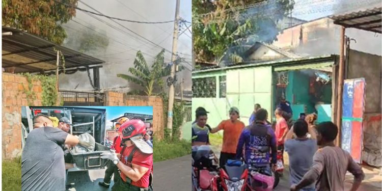 Uma mulher identificada por Adelina da Silva Passos de 73 anos morreu carbonizada após ser deixada sozinha. Vídeos: