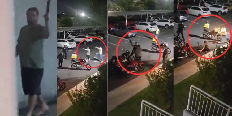 Imagens de câmeras de segurança mostram o momento em que um homem, ainda não identificado, tenta atacar. Vídeos: