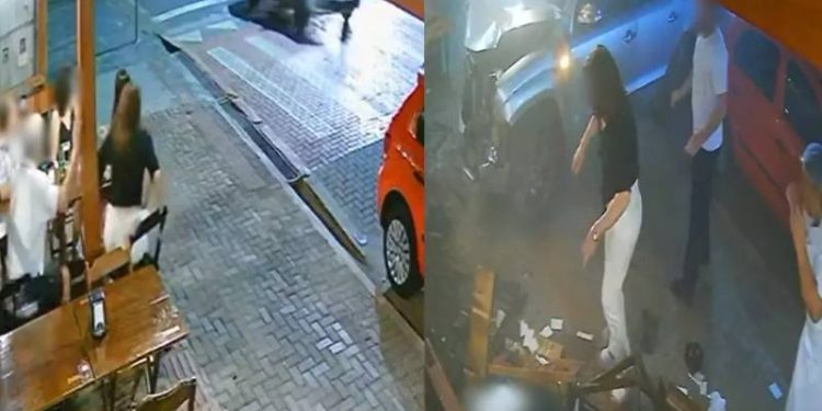 VEJA momento que mãe e filha morrem atropeladas após carro invadir restaurante