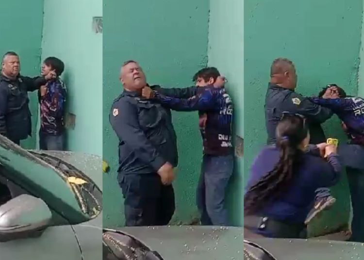 Entregador abordado por usar drogas, soca rosto de guarda e recebe disparo de arma de choque em Manaus
