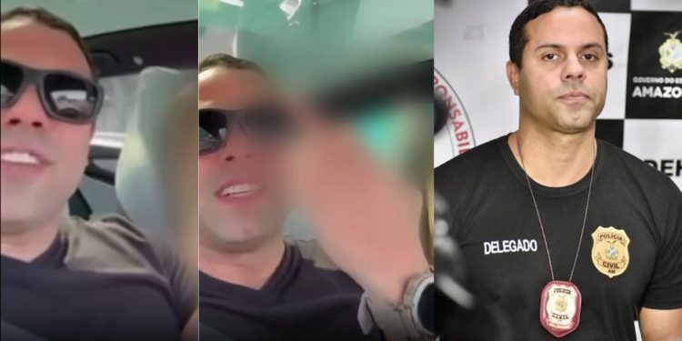Veja o vídeo que levou delegado a ser preso novamente em Manaus: . "Te f0de aí"