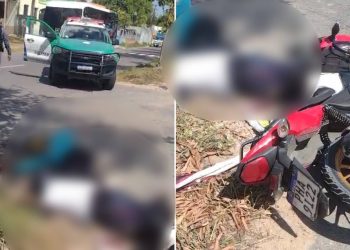 VÍDEO: Motociclista perde controle e fica ferido no Nova Cidade em Manaus