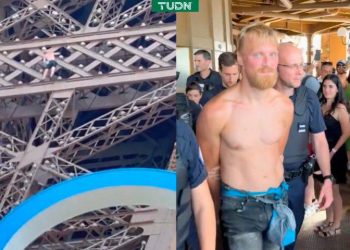 VÍDEO: Homem escala Torre Eiffel antes do encerramento das Olímpiadas