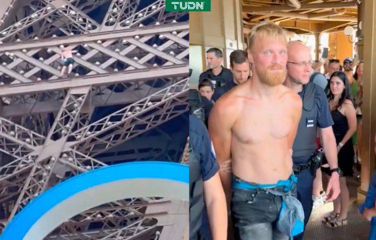 VÍDEO: Homem escala Torre Eiffel antes do encerramento das Olímpiadas