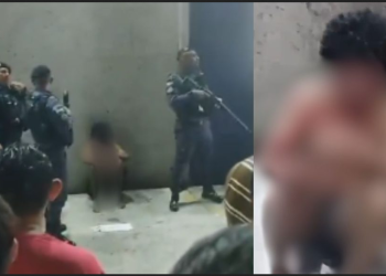 O homem que apanhou de populares na rua Alfredo Paes Barreto, bairro de Petrópolis, zona Sul de Manaus. Homem que