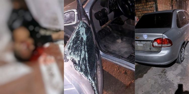 Um tiroteio na madrugada desta sexta-feira (30) terminou com um carro crivado de balas e um homem, ainda. Tiroteio