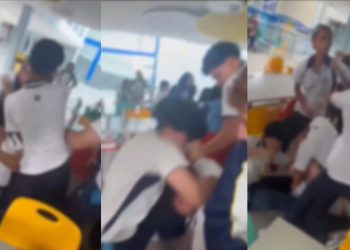 Um vídeo que circula nas redes sociais, mostra o momento em que um grupo de alunos ‘saem na porrada’. Vídeo: