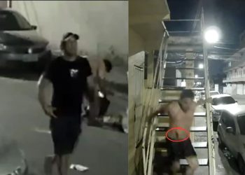 Um vídeo divulgado nas redes sociais mostra o momento em que um jovem, que não teve o nome divulgado. Vídeo: