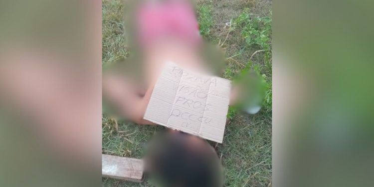 O corpo de um homem, ainda não identificado, foi encontrado com um bilhete de uma facção criminosa que. Homem é