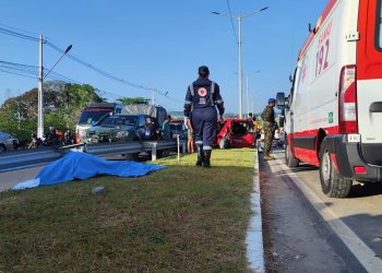 CENAS FORTES – Militar morre em grave acidente de trânsito na Avenida do Turismo, em Manaus