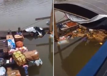 VEJA VÍDEO: Em acidente, barco naufraga no Rio Purus no Amazonas