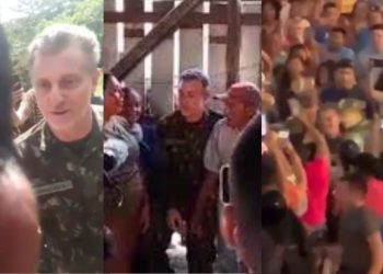Luciano Huck reúne multidão ao fazer gravação em comunidade do interior do Amazonas