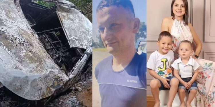 Por não aceitar divórcio, homem mata a mulher e os filhos carbonizados dentro de carro