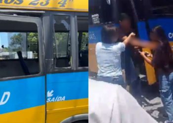 'Amarelinhos' que disputavam por passageiros colidem e estudante fica com o braço cortado em Manaus