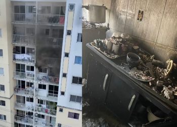 Incêndio deixou apartamento destruído e duas pessoas receberam atendimento por inalarem fumaça no São José