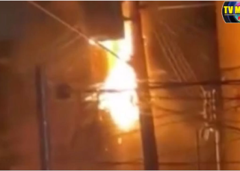 Incêndio em rede elétrica deixa moradores desesperado na Compensa