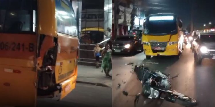 Amarelinhos colidem na avenida Grande Circular e dois motoqueiros são atingidos: "disputando corrida"