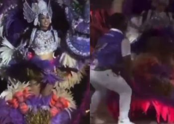 Um vídeo divulgado nas redes sociais mostra o momento em que Thaísa Brasil, porta-cores da Ciranda Flor. Vídeo