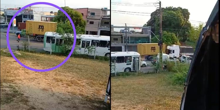 Um dia após um motorista morrer esmagado por uma carreta na zona Sul de Manaus, passou a circular na. Vídeo: