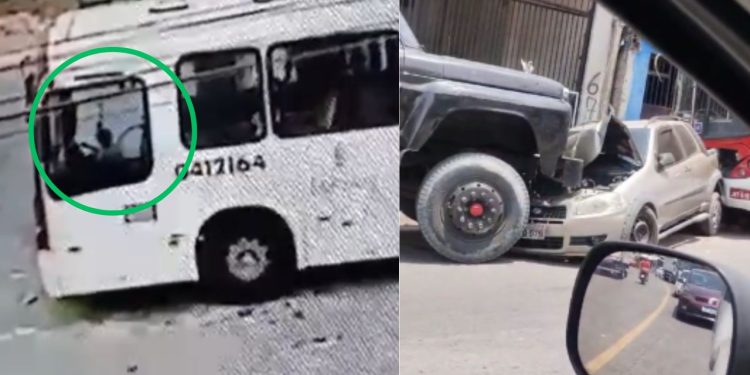 As imagens de uma câmera de segurança mostram o exato momento em que duas crianças, entram no ônibus da. Vídeo