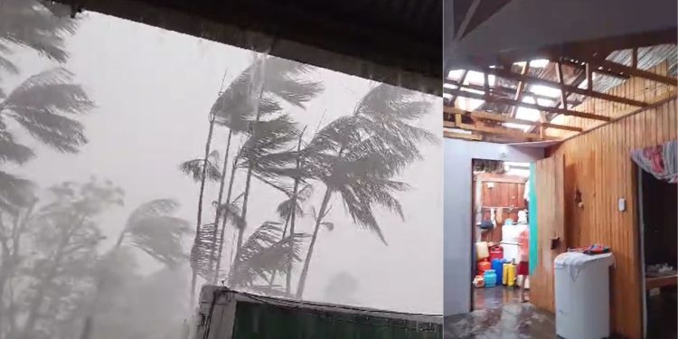 Uma forte tempestade atingiu o município de Manacapuru, no interior do Amazonas, na noite desta quarta. Casas