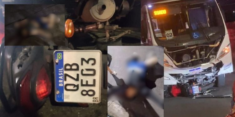 Um motoqueiro e o garupa, que não tiveram os nomes divulgados, morreram após colisão com um micro-ônibus. Motoqueiro