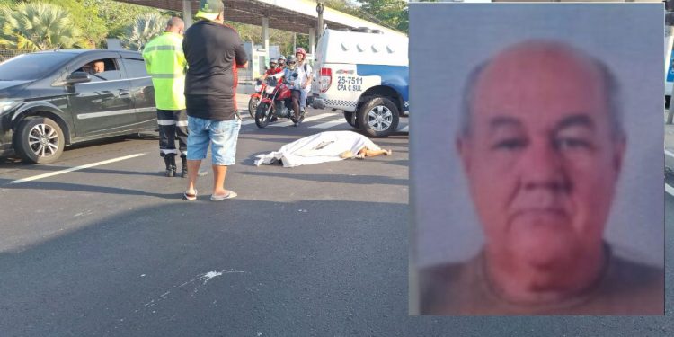 Antônio Moreira de Souza, 72, morreu após ser atropelado na faixa de pedestre por uma motocicleta que. Idoso