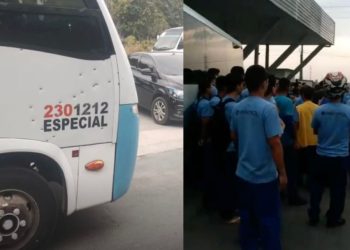 Rota com trabalhadores é metralhada no Distrito em Manaus