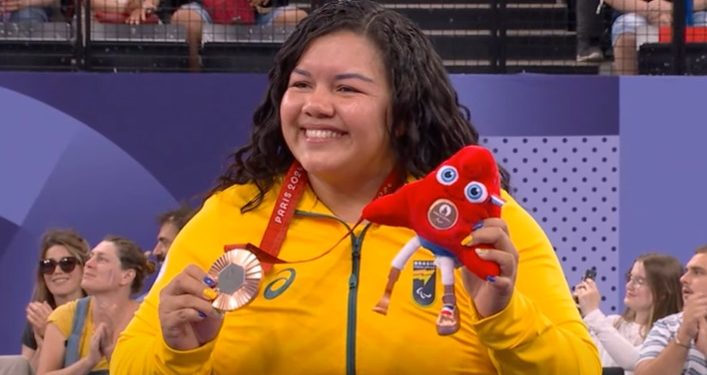 A paratleta amazonense Maria de Fátima, que representou o estado nas disputas do halterofilismo nos Jogos. Amazonense