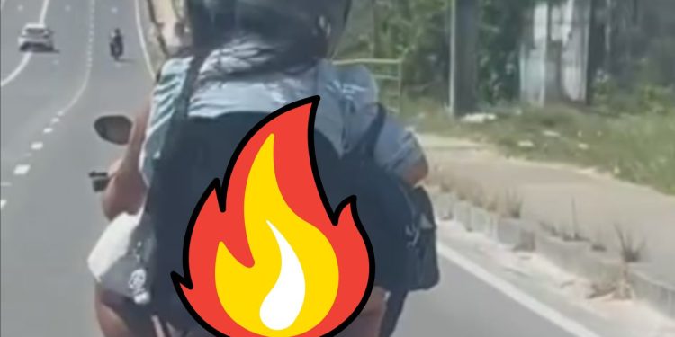 Com calor escaldante em Manaus, mulher é flagrada na garupa de moto sem calcinha