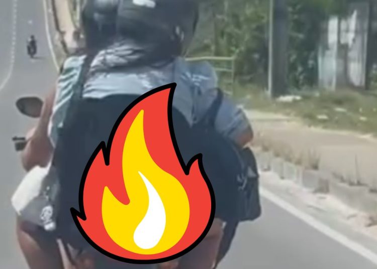 Com calor escaldante em Manaus, mulher é flagrada na garupa de moto sem calcinha