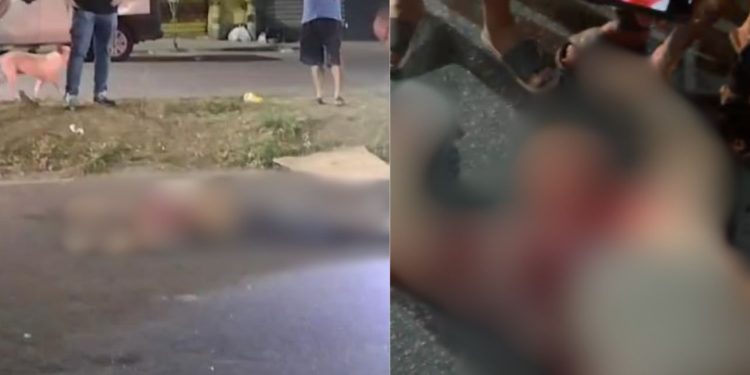 Vídeo mostra homem estirado no chão após morrer a tiros durante a madrugada em Manaus