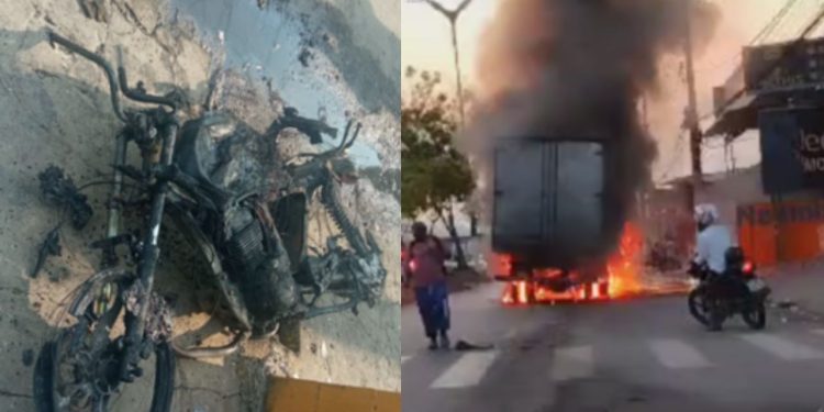 Vídeo: Motociclista fica com queimaduras de 3º grau em acidente em Manaus