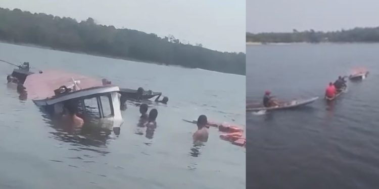 Vídeo: Embarcação afunda com 7 pessoas da mesma família no Amazonas; bebê ficou ferido