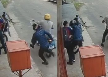 Câmera filma estudante sendo assaltada de forma violenta no Colônia Terra Nova