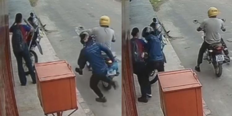 Câmera filma estudante sendo assaltada de forma violenta no Colônia Terra Nova