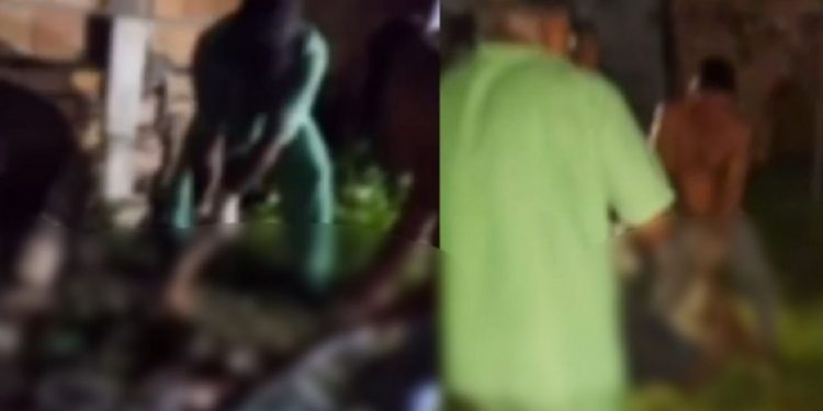 Vídeo mostra corpo de homem sendo removido de cova rasa em Manaus