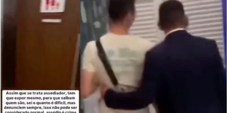 Vídeo: Homem suspeito de assediar outro homem é expulso do banheiro de shopping em Manaus