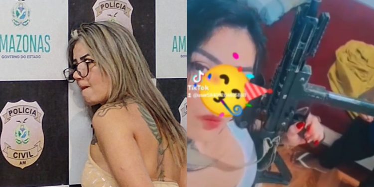 Blindada que ostentava submetralhadora nas redes sociais morde policial ao ser presa em Manaus