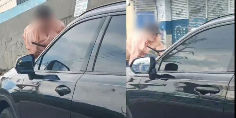 Vídeo mostra idoso em capô de carro em movimento após atropelamento em Manaus