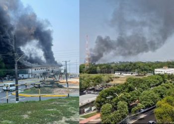 Vídeo: Incêndio atinge Centro de Embarcações do Comando Militar em Manaus