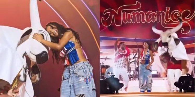 Ludmilla pode sofrer processo após usar o Boi Garantido sem autorização em show na Arena da Amazônia