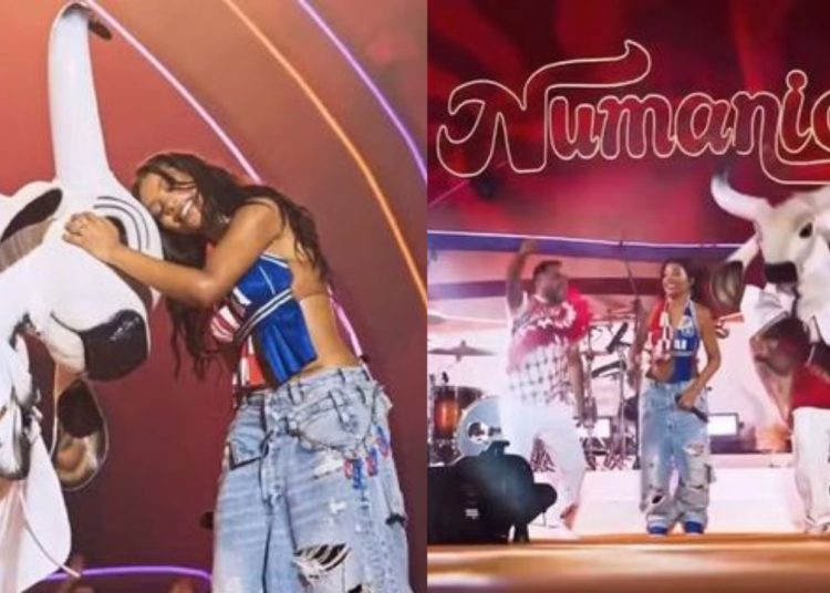 Ludmilla pode sofrer processo após usar o Boi Garantido sem autorização em show na Arena da Amazônia