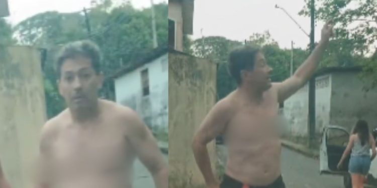 Vídeo mostra funcionários de operadora sendo ameaçados por homem armado em Manaus