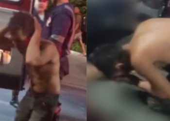 Marido se ajoelha chorando ao ver a esposa morta em acidente na zona norte de Manaus