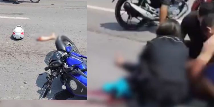 Vídeo forte: passageira tem perna arrancada em acidente de moto na Avenida das Torres