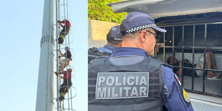 Homem tenta roubar fiação e acaba preso por horas em torre de telefonia na Ponta Negra
