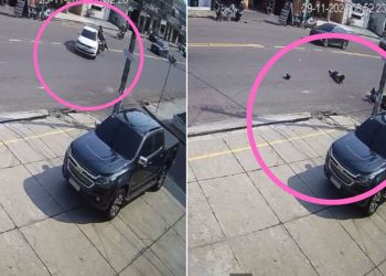 Vídeo: carro faz manobra e colide com motociclista e garupa no bairro Raiz.