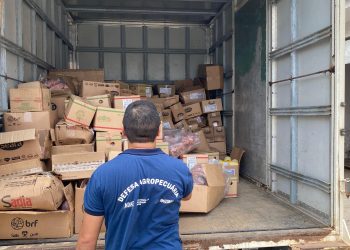 Cerca de 3,4 toneladas de alimentos vencidos e fatiados de forma irregular são apreendidos em Manaus