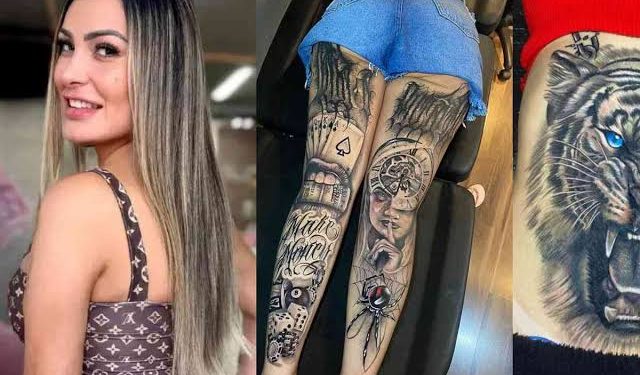 Andressa Urach provoca polêmica ao exibir tatuagens com símbolos cristãos